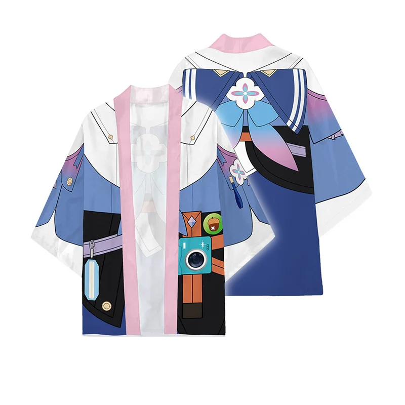 Disfraz de Anime Honkai Star Rail 7 De March para hombre y mujer, camiseta de manga corta con estampado 3D, Sudadera con capucha, capa Kimono, Jersey