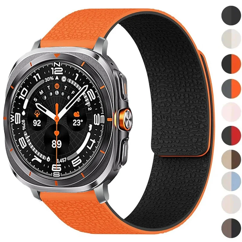 Für Samsung Galaxy Watch Ultra 2025 Armband 47mm Zubehör Sport Magnetisches Silikon-Armband Correa für Galaxy Ultra Band 47mm