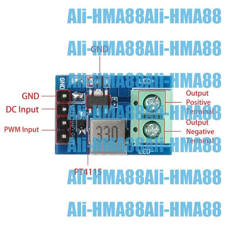HMA73-1Pcs 12V PWM Dimming Constant Current Board PT4115 LED Driver Module Suitable For LED Light Strips DIY Accessories