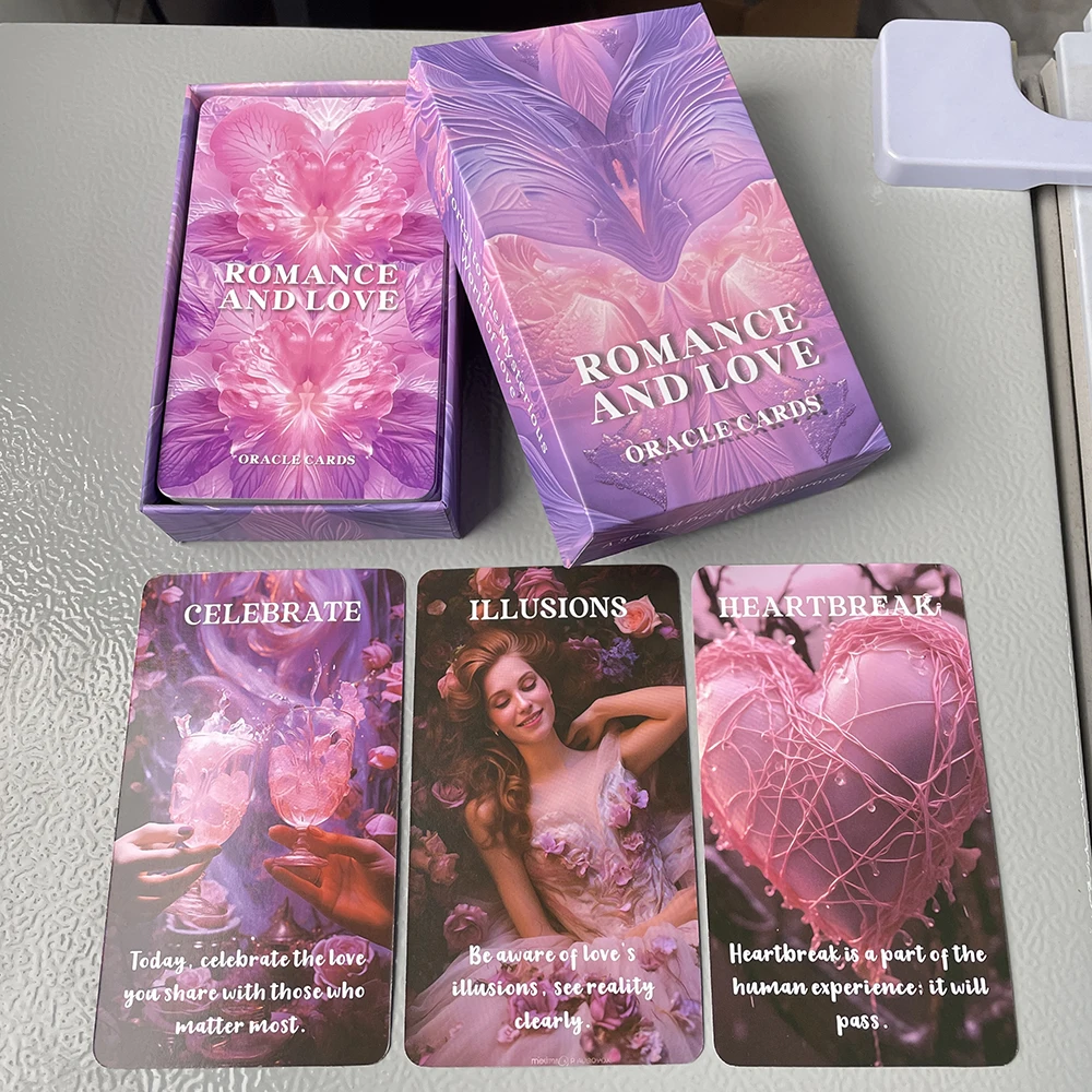 Romance Oracle Cards Tarot English Version 12x7 in Box Fortune Telling Toys Prophet Divination Deck with Meaning on It