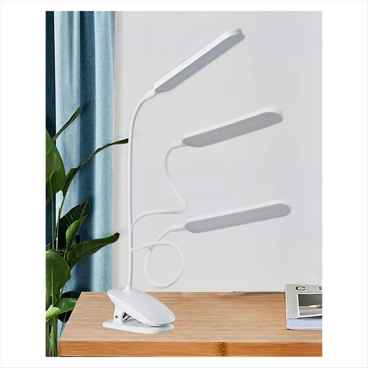 goodidea LED Reading Light with Clip USB Rechargeable Book Lights 3 Color Modes & Stepless Brightness Eye-Care Study Table Lamp