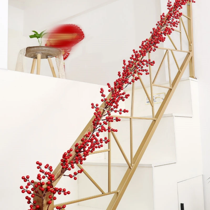 1PC Artificial Red Berry Vine, Hanging Decoration For Homes, Restaurants, Shops, Hotels, And Commercial Centers