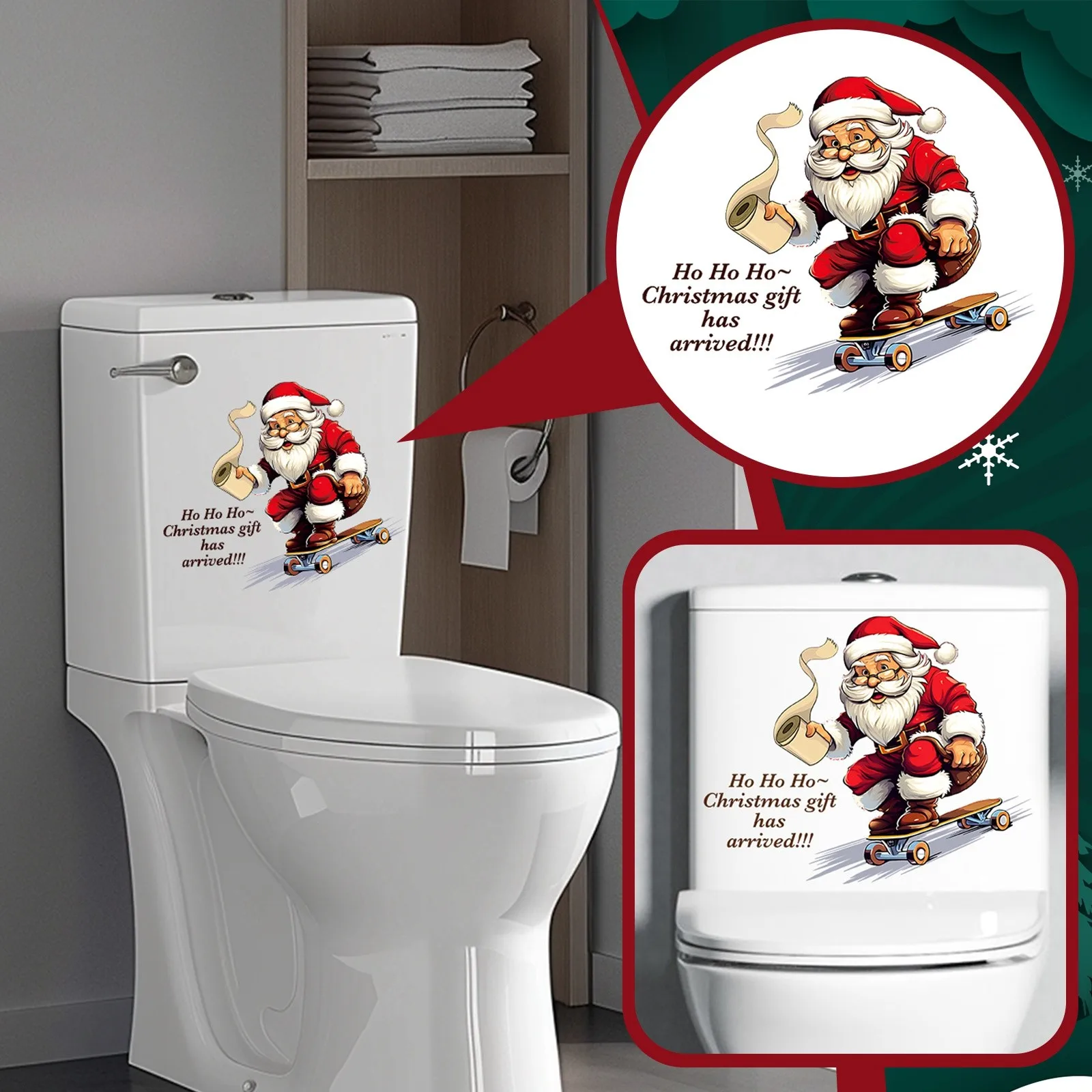 Weihnachten Kreative Toilette Aufkleber Santa Claus Hände Taschentücher Bad Lieferungen Cartoon Aufkleber Weihnachten Urlaub Dekoration