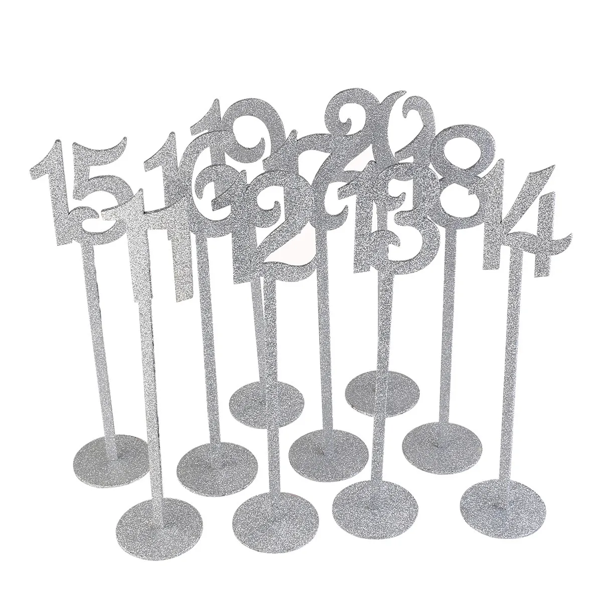 20Pcs Wedding Table Numbers 1 Through 20 with Non Slip Round Base for Reception Seating Chart Table Number Holder Wooden - view 3