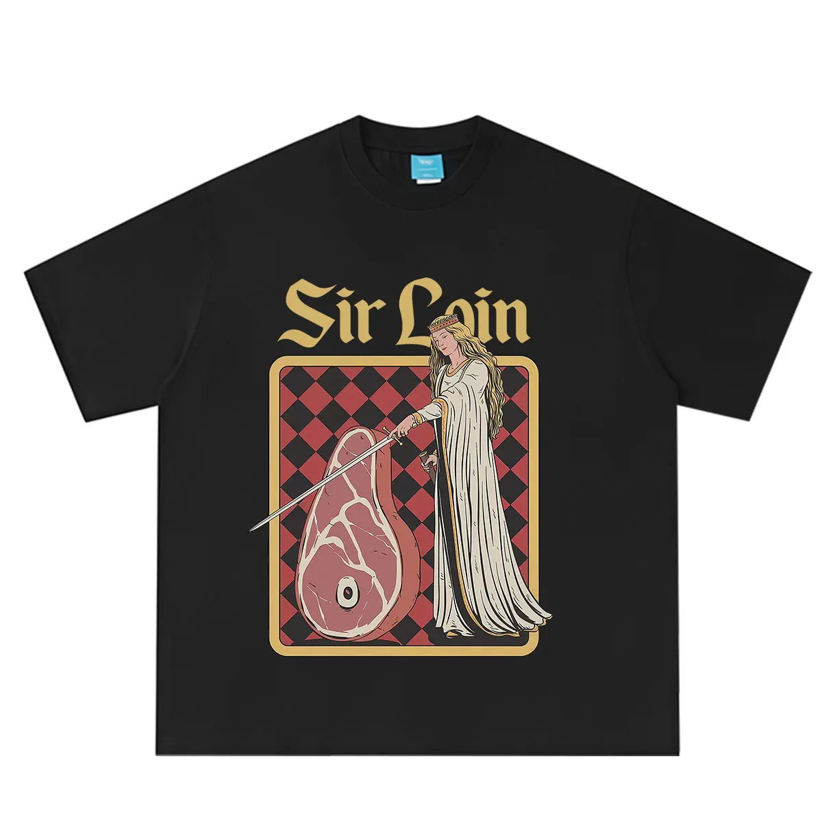 Sir Loin Steak Knight Funny Meme T-shirt Men Women Fashion T-shirt Summer Short-sleeved Loose Casual Cotton Oversized T-shirts