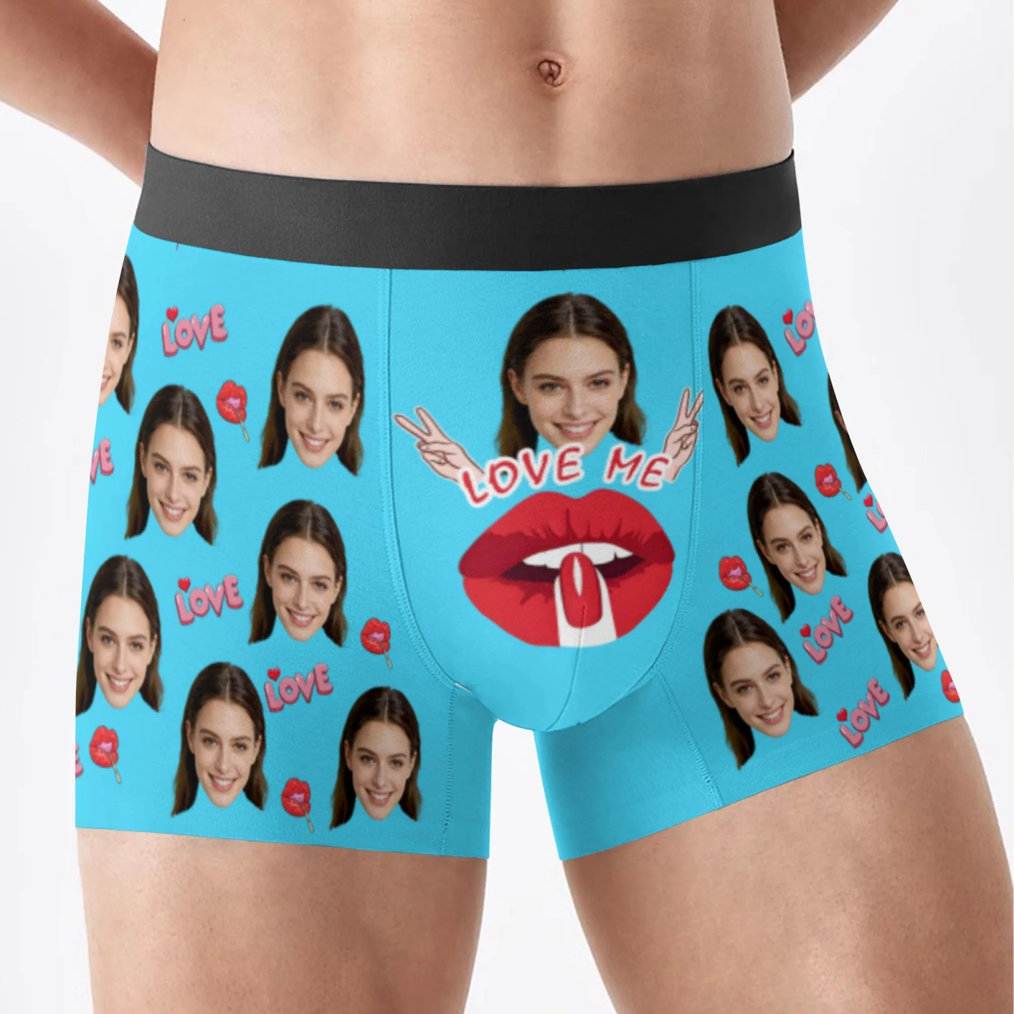 Personalized facial photo DIY customization flat underwear customization men's Valentine's Day gift for husband gift for father