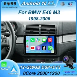 Android 16 Carplay Auto For BMW E46 M3 1998-2006 Car Radio Multimedia Video Player 2Din 4G+WIFI GPS Navigation Head Unit Stereo