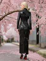 Women Sexy Plus Size PU Dresses Faux Leather Dress Hot Sell