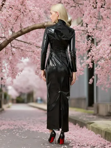 Abito da donna sexy taglie forti in PU Abito in ecopelle Vendita calda