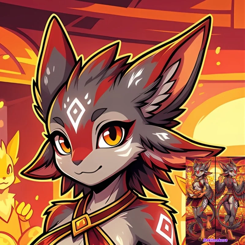 

Dakimakura Anime Pillow Case Furry Ember Double-sided Print Of Life-size Body Pillowcase Gifts