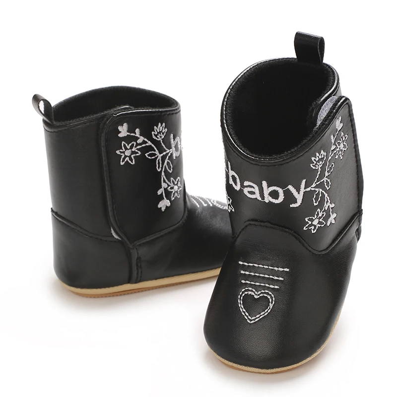 Retro Winter New Men's And Women's Boots PU Printed Children's Boots Rubber Sole Anti Slip Children's Shoes 0-18M