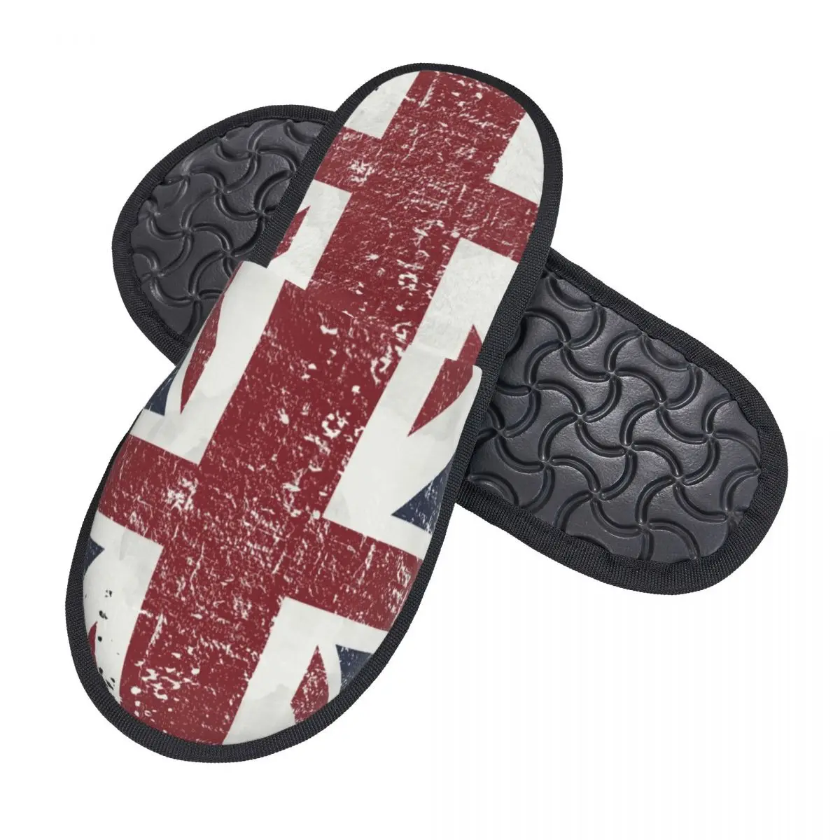 Custom British Flag House Slippers Women Comfy Memory Foam Union Jack UK United Kingdom Slip On Bedroom Slipper Shoes