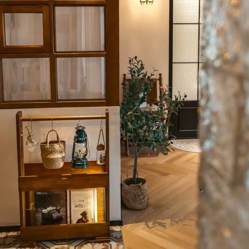 Solid wood umbrella storage rack, floor umbrella rack at the entrance of the home