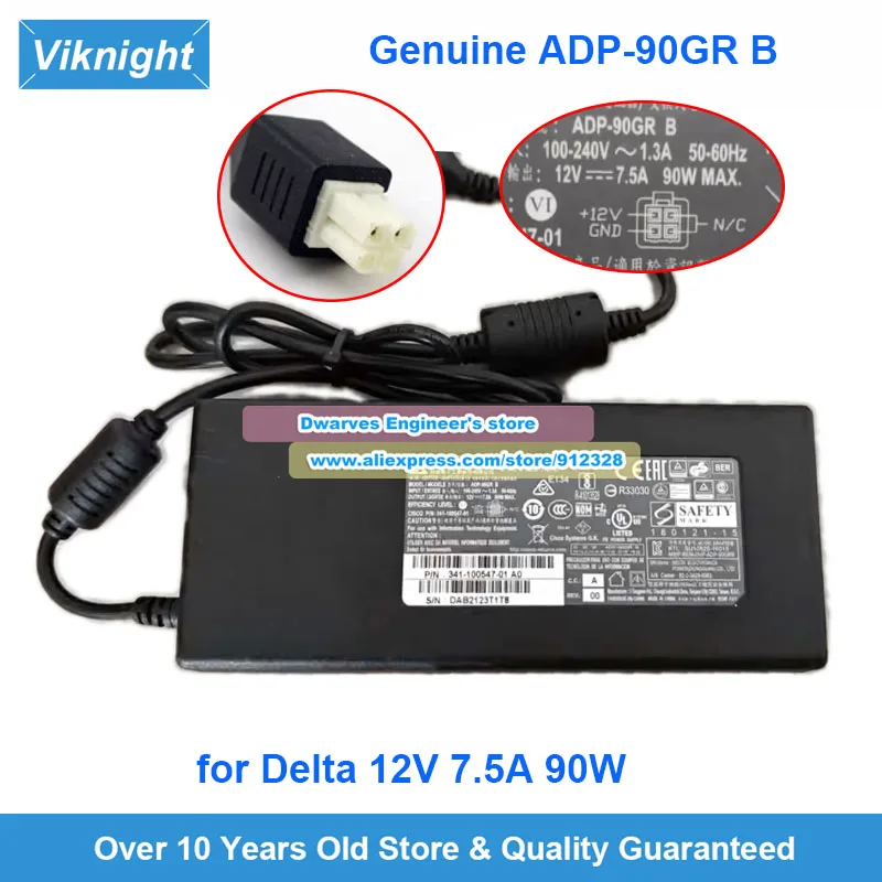 

Genuine Delta ADP-90GR B AC Adapter 12V 7.5A 90W Charger for Cisco ISR 4221 Router Power Supply 341-100547-01 PWR-4220-AC 4pin