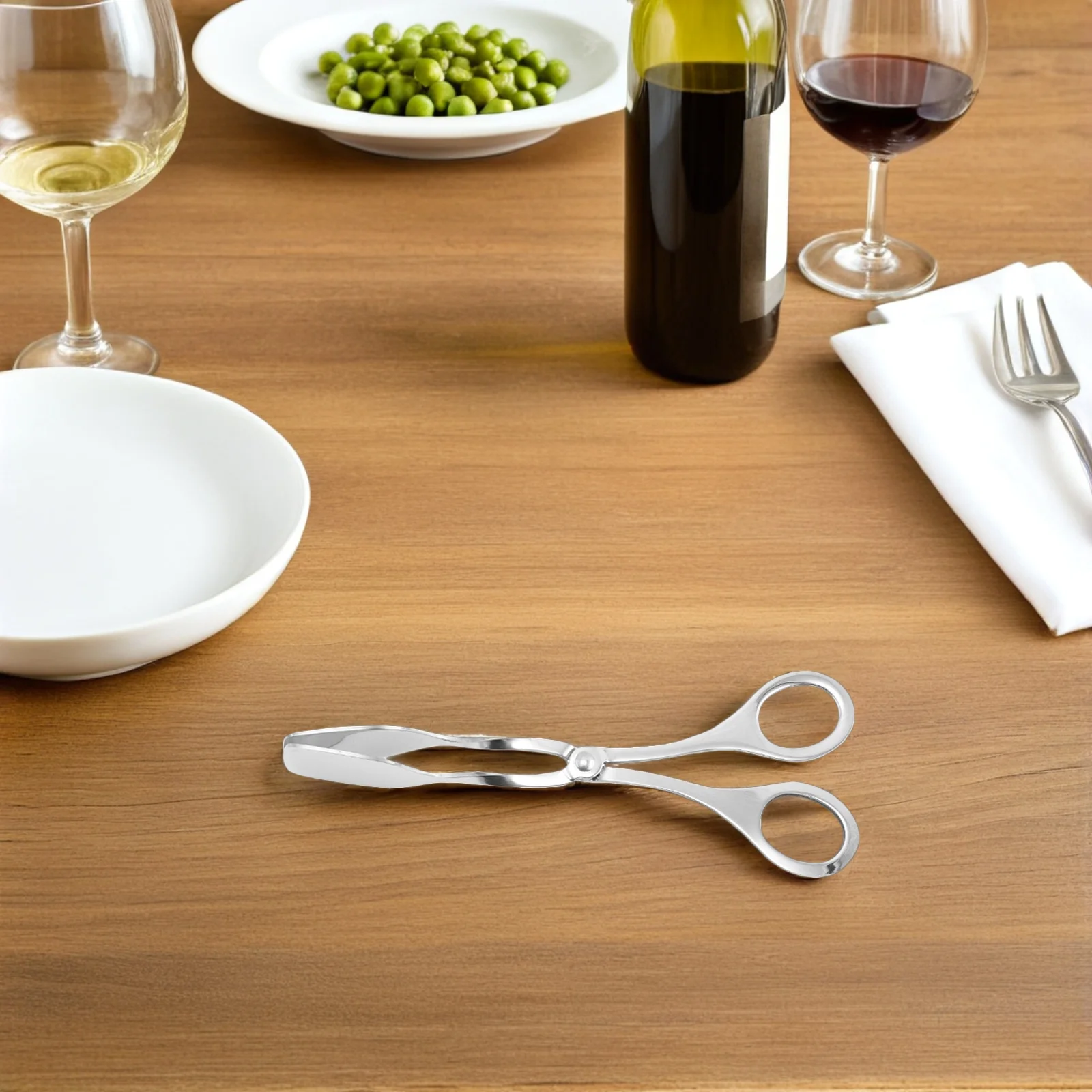 

2pcs Stainless Steel Food Tongs Kitchen Serving Utensils For Salad Bbq Buffet Steak Bread Heat Resistant Dishwasher Safe Silver