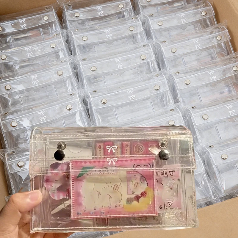 1pcs 4-Layer PVC Transparent Makeup Bag for Women Travel Toiletry Organizer & Multi-Purpose Pencil Case for Students