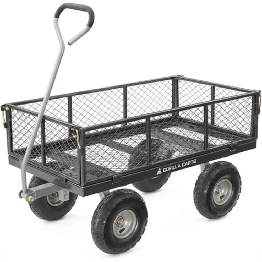 Heavy-Duty Outdoor Hauling Wagon, 800 lb Capacity, 4 Cu. Ft. Bed, Removable Sides, Ideal for Yard and Garden Use