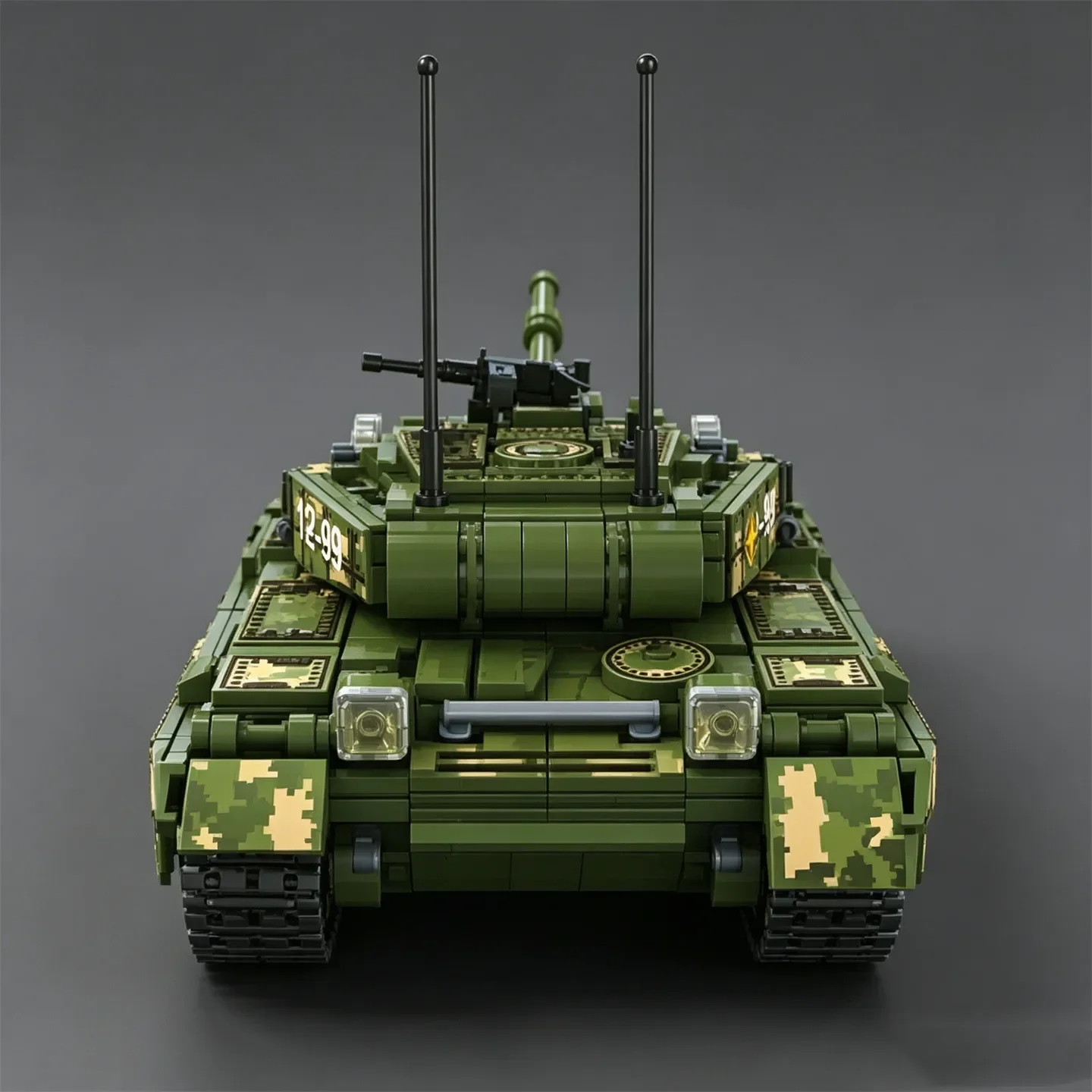 99 Tank Model Toy Tracked Armored Vehicle Challenger Main Battle Tank Camouflage Paint Scheme Building Blocks Type