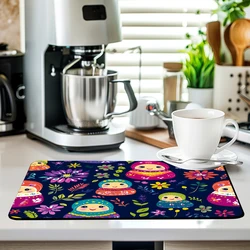 Absorbent Anti-slip Coffee Dish Mats Nesting Doll Plants  Kitchen Absorbent Draining Mat Drying Mat Quick Dry Bathroom Drain Pad