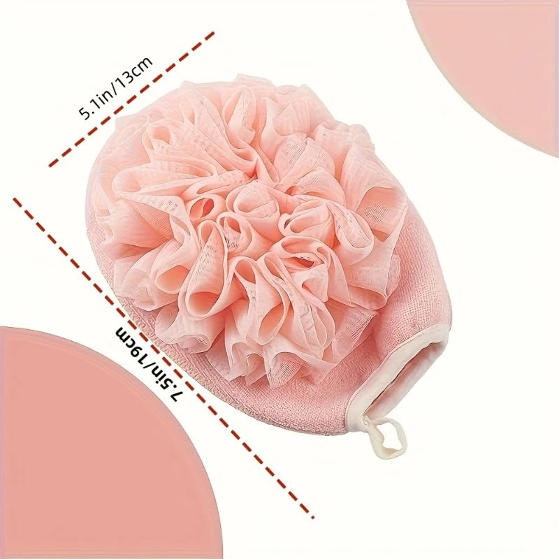 2 IN 1 Body Cleaning Washcloth Soft Brush Home Hotel Bathroom Shower Ball Back Scrubber Set Exfoliating Skin Towel Bath Gloves