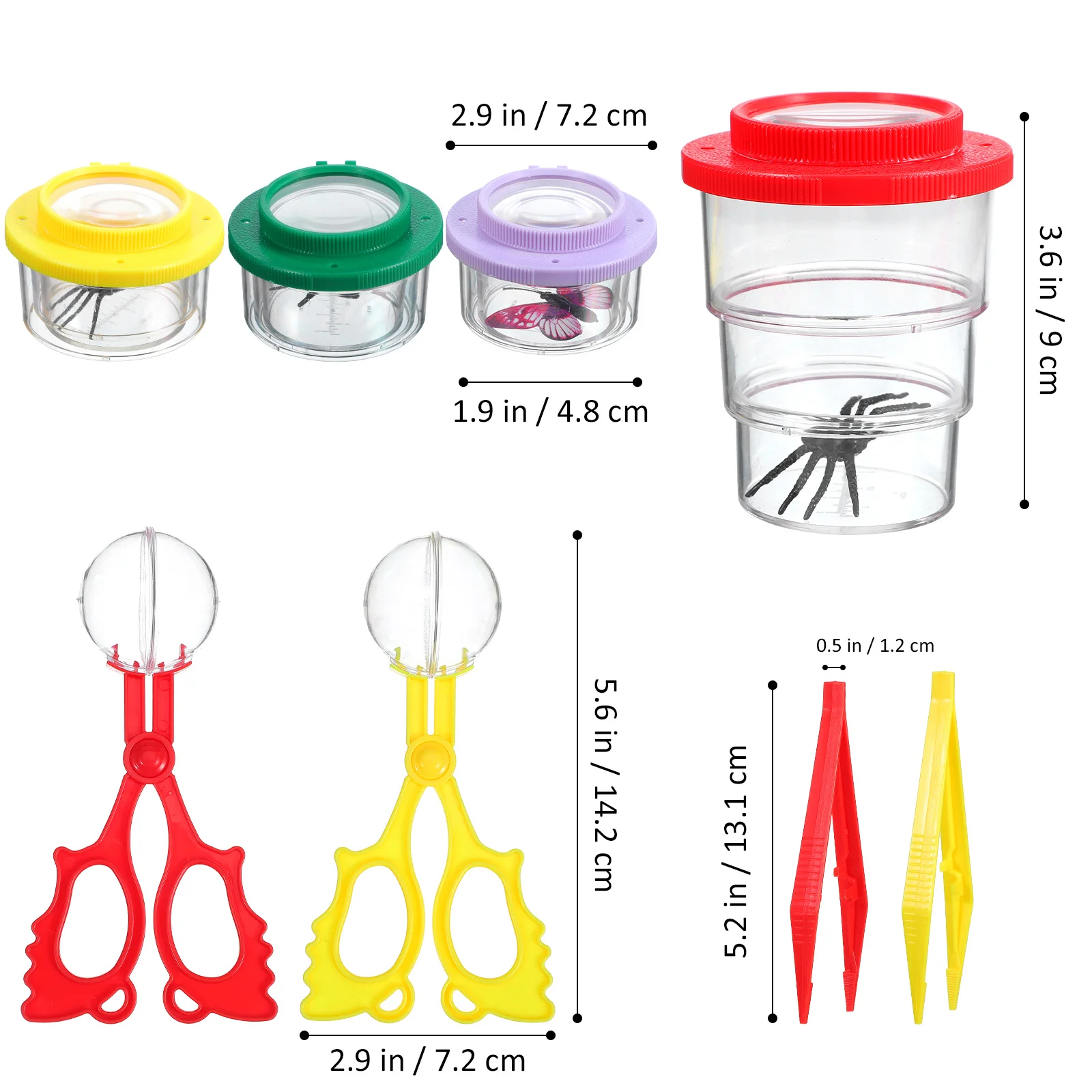 Juego de tarro visor de lupa de insectos, contenedor transparente para exploración al aire libre, Kit de observación, herramienta de estudio natural para niños, 1 Juego