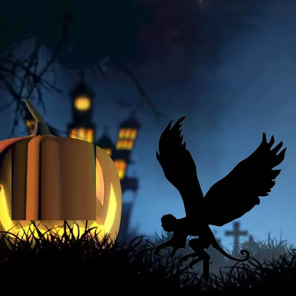 

Металлическая садовая фигурка летающей обезьяны A79G, черный силуэт, декоративный знак для двора, газона, патио