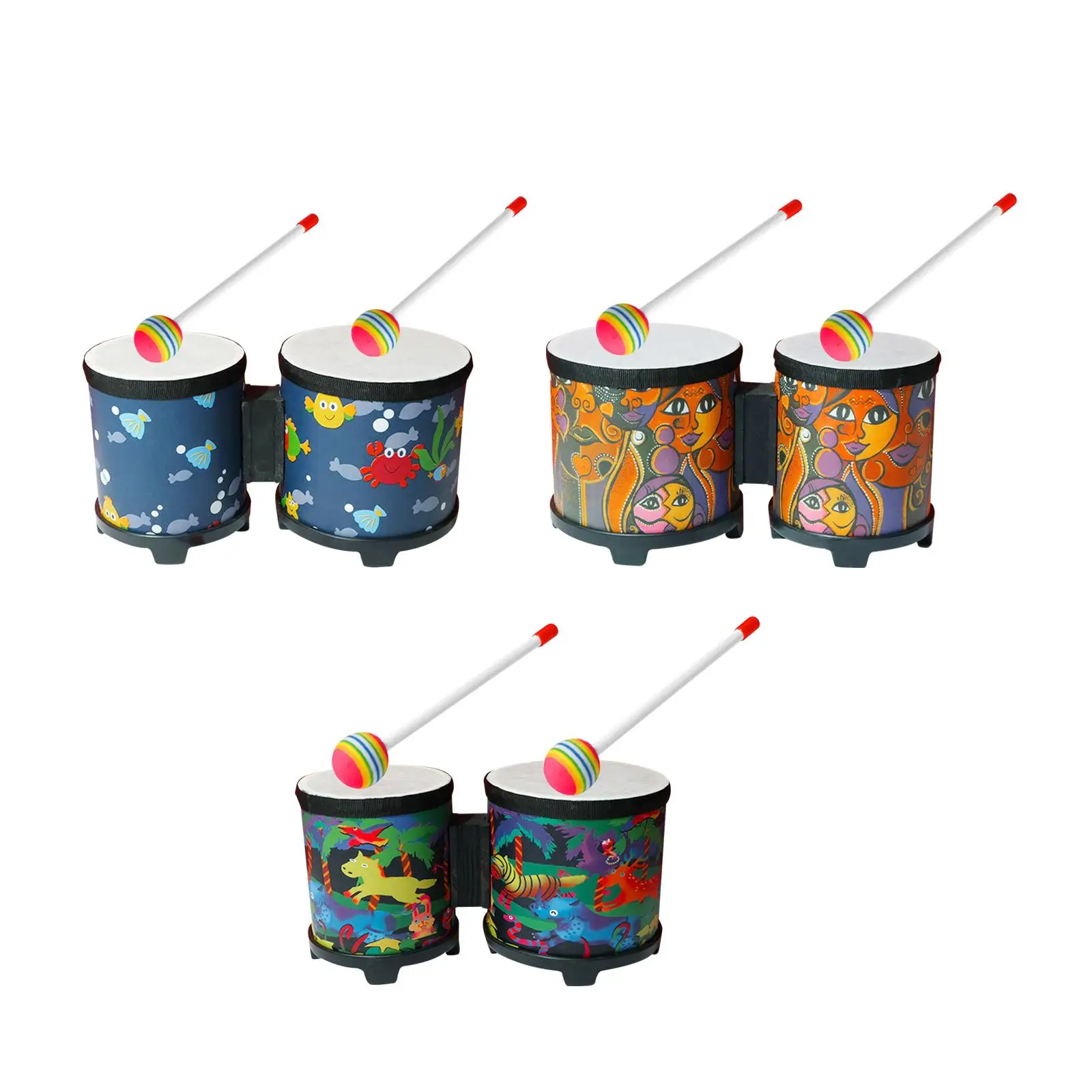 Bongo Drum Set for Adults Kids Beginners Professionals, 5 and 6 inch Tunable Percussion Instruments