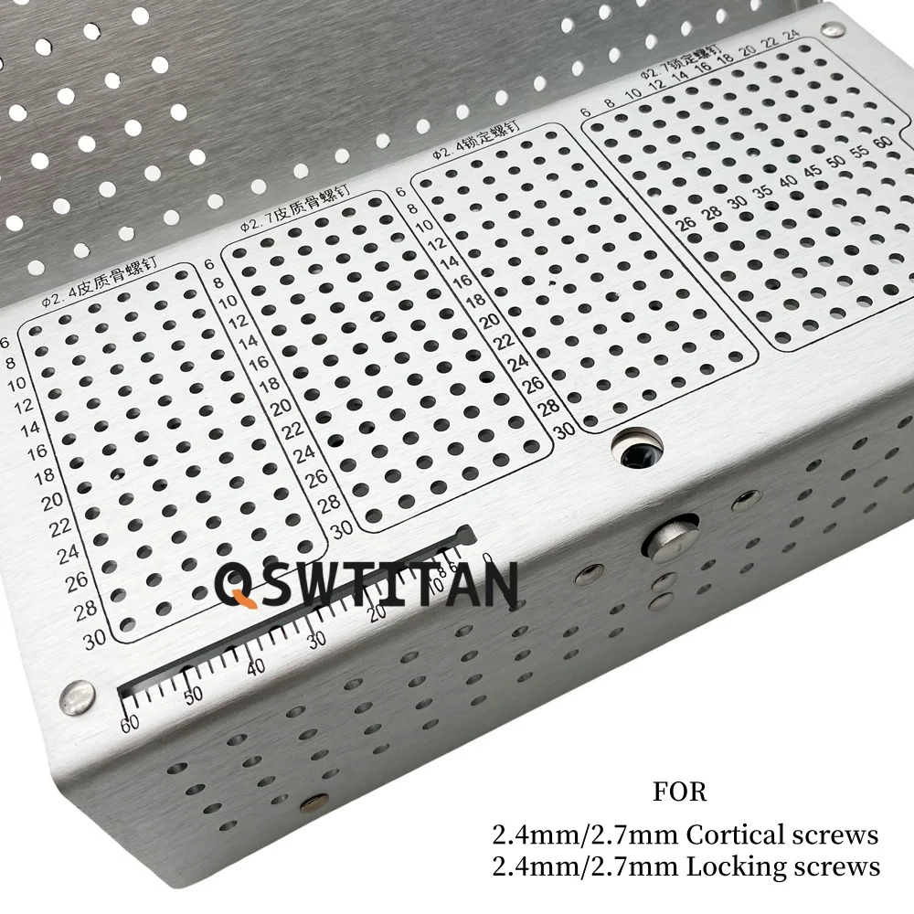 2.4/2.7 Orthopedic Screw Box Pin Small Animal Orthopaedic Tray for Screw Rack Veterinary Pet Instrument Tray