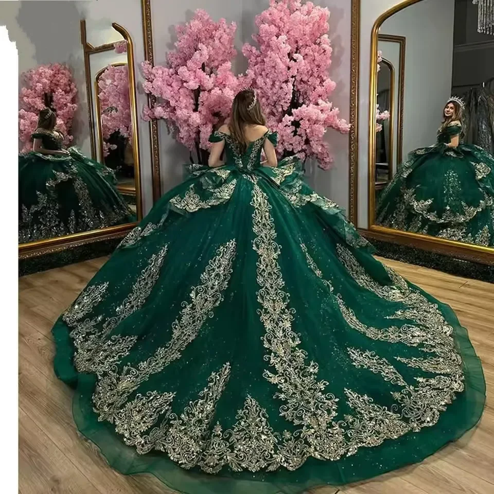 emerald green formal dress long A-Line Spaghetti Straps Corset Emerald Green Long Prom Dress PSK626 US16 / Custom Color main image 1