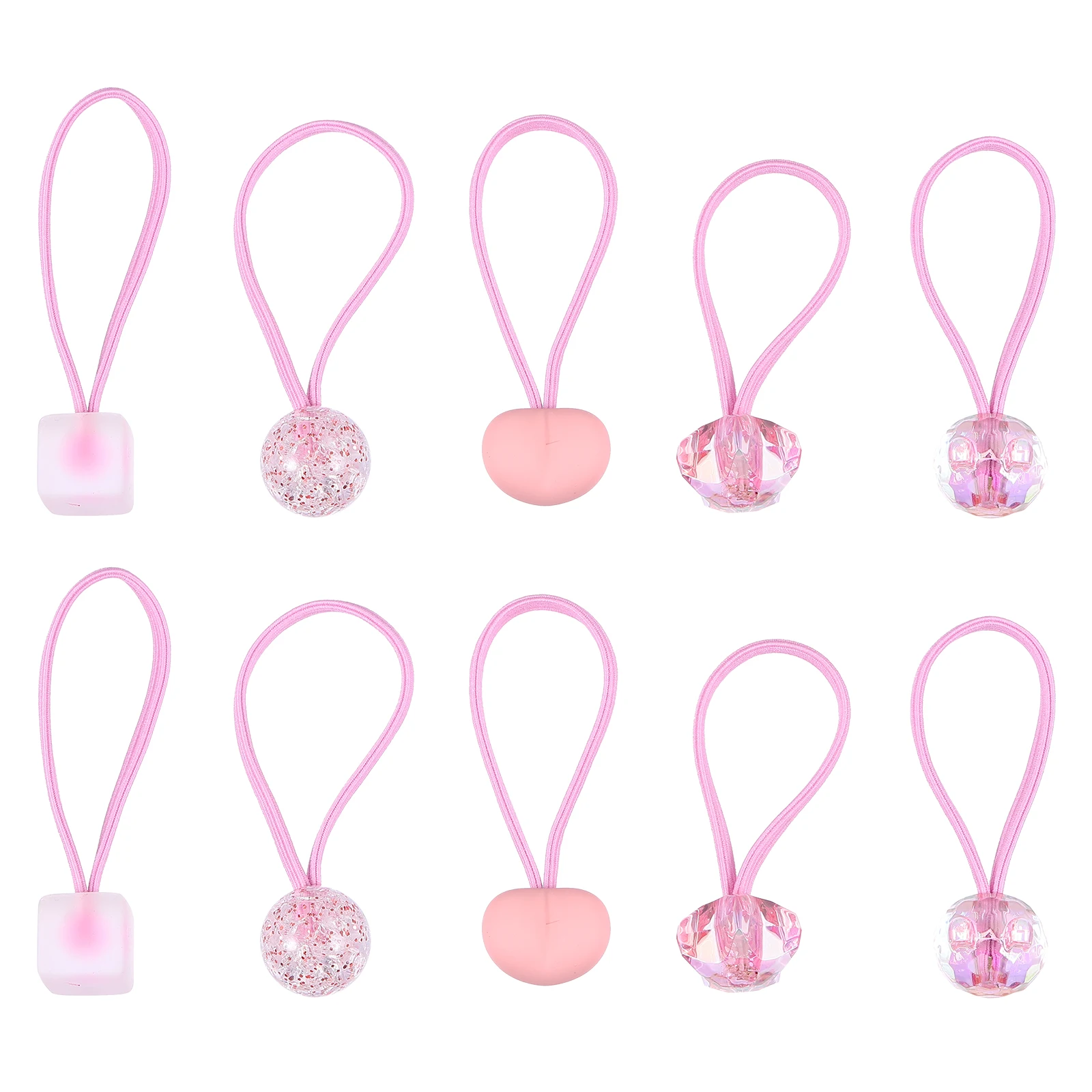 

10pcs Hair Circle Set for Girls Cute Plastic Toddler Ropes Bands Delicate Rings Ponytail Holders Elastic Ties Kids Gift Hair