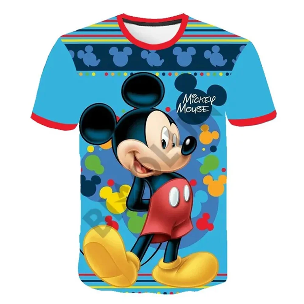 Disney Baby 3d Geprint Leuke Mickey Mouse Meisjes T-Shirt Kinderkleding Anime Meisje T-Shirt Casual Korte Mouw Zomer