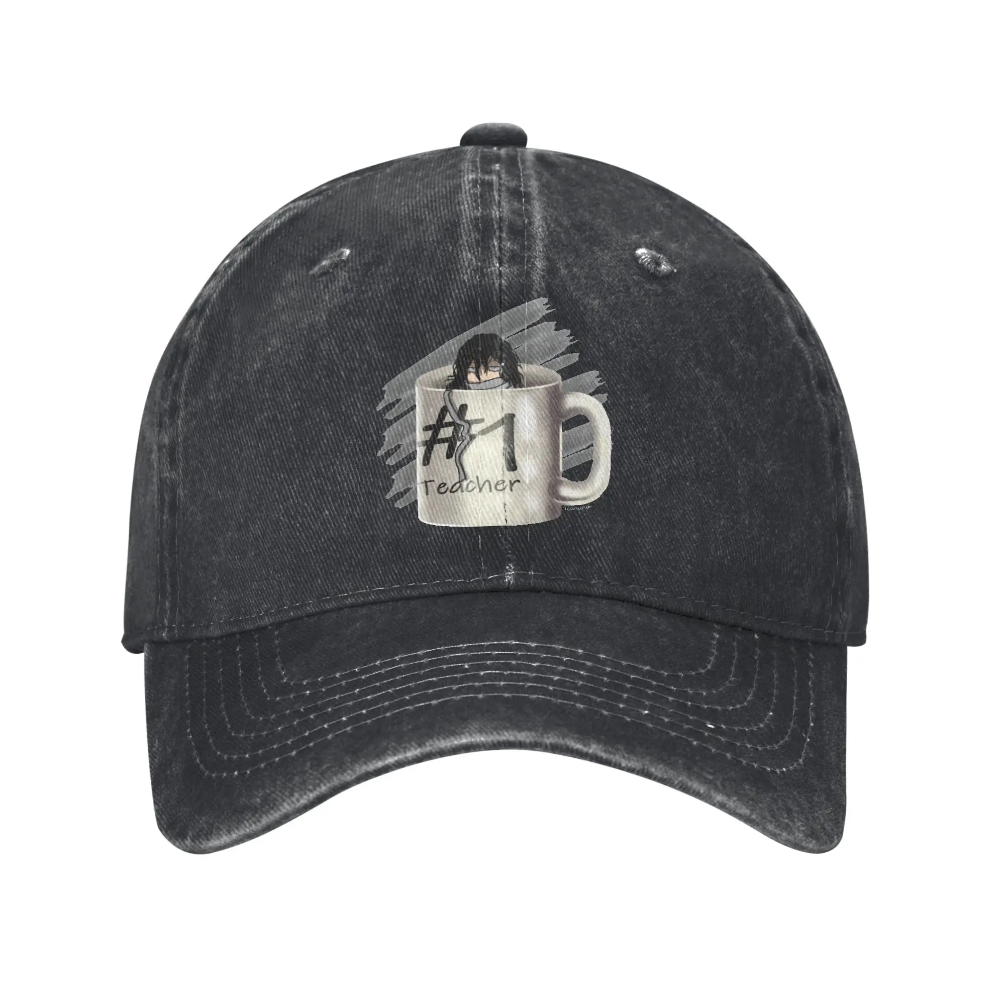 Casquettes de baseball My Hero Academia, casquette snapback unisexe en denim vieilli et délavé, style enseignant Shota Aizawa, cadeau idéal