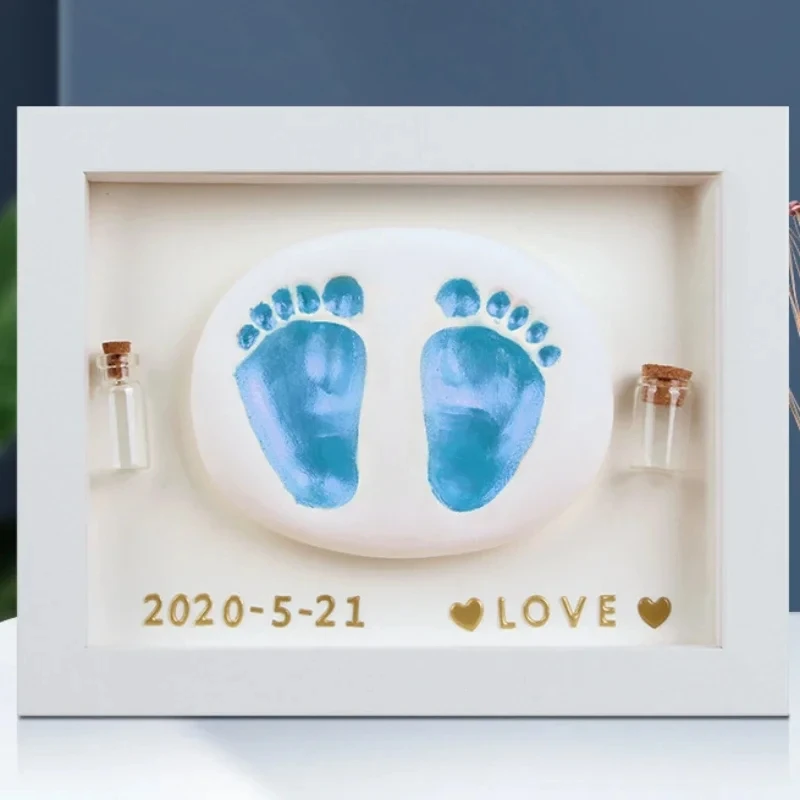 Photo Frame Souvenir Baby Hand and Foot Print Mud Hand and Foot Print Baby Newborn Full Moon 100th Day Commemorative Gift