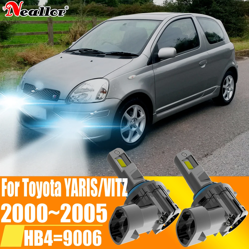 

2pcs HB4 9006 P22d Led Fog Light Canbu Car Bulb High Power White Headlight Diode Lamp 12v 55w For Toyota YARIS VITZ 2000~2005