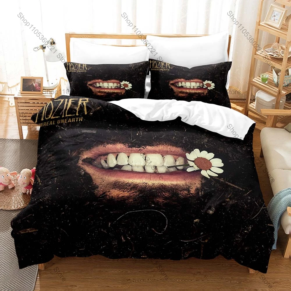 Cool Hozier Unreal Unearth Tour Vintage Portrait Album Art Folk Blues Indie Rock HD Print Bedding Set Duvet Cover + 2 Pillowcase