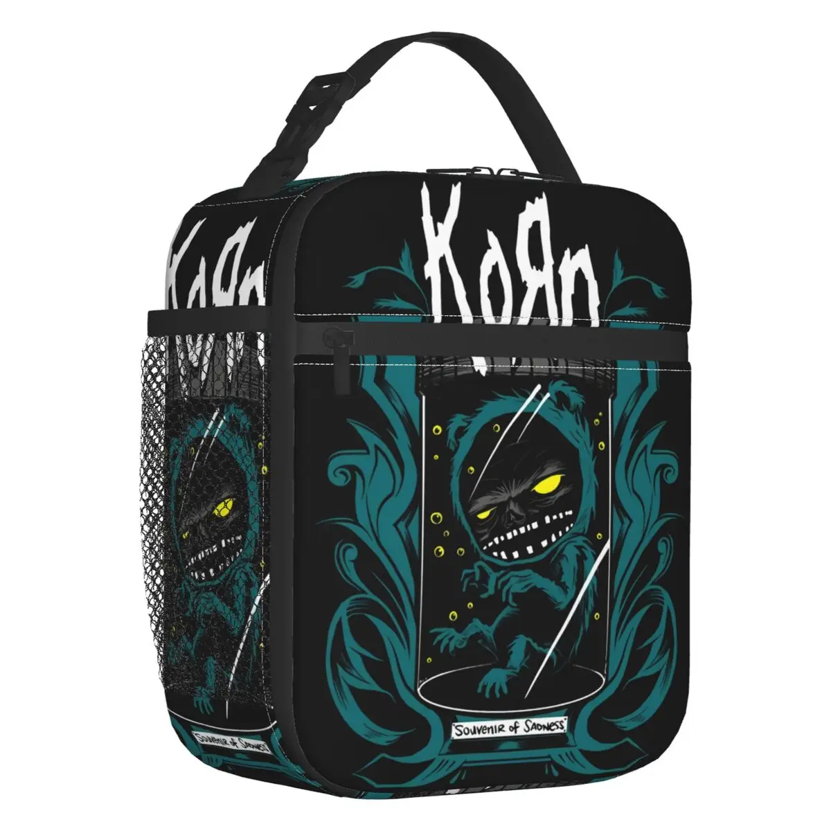 

Custom Korns Heavy Metal Music Insulated Lunch Tote Bag for Women Rock Portable Cooler Thermal Food Lunch Box School