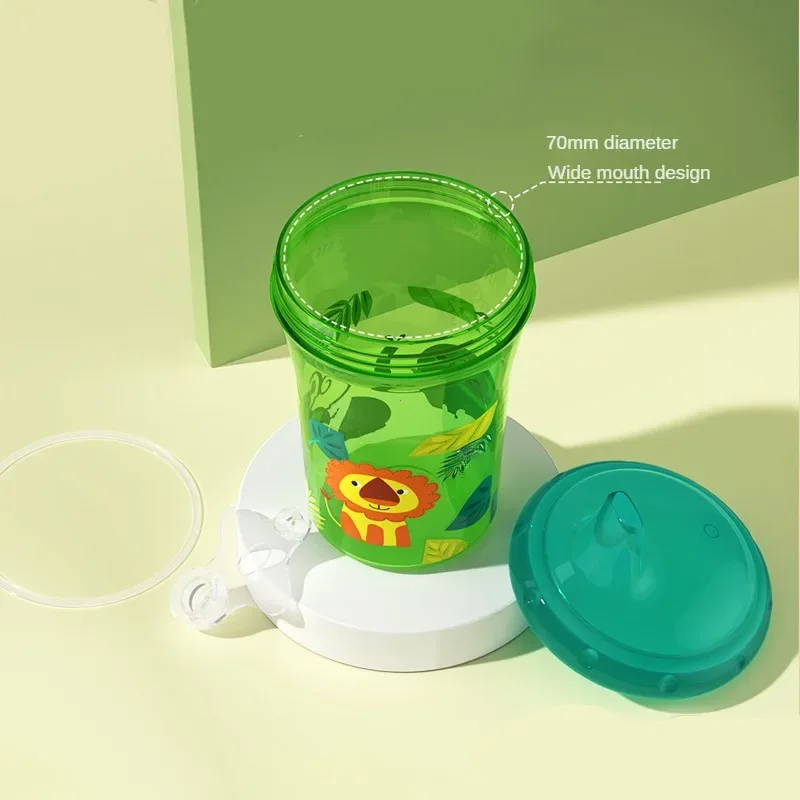 260ml Baby Spill Resistant Cup Toddler Bite Resistant Cup BPA Free Newborn Training Cup Bottle Randomised pattern