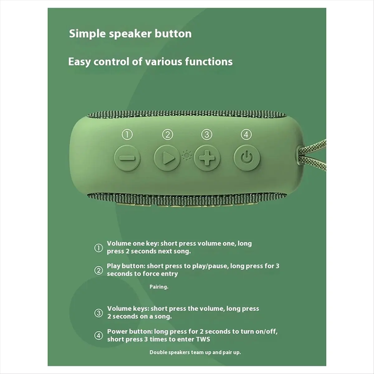 T885C-Portable Bluetooth Speaker IPX6 Waterproof 45mm Loudspeaker 1400mAh Mini Bluetooth Speaker Hiking Outdoor HOT