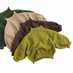 2023 herbst und Winter Korea kinder Pullover Jungen Mädchen Infant Ananas Gestrickte Pullover High Neck Pullover