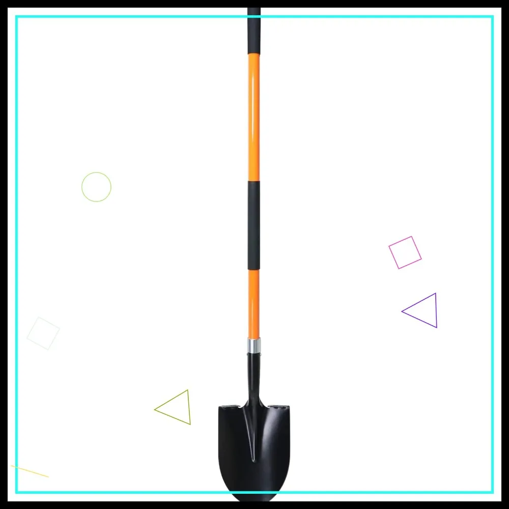 Сверхмощная садовая лопата, 56-дюймовое круглое лезвие с ручкой из стекловолокна для взрослых - эффективный инструмент для копания