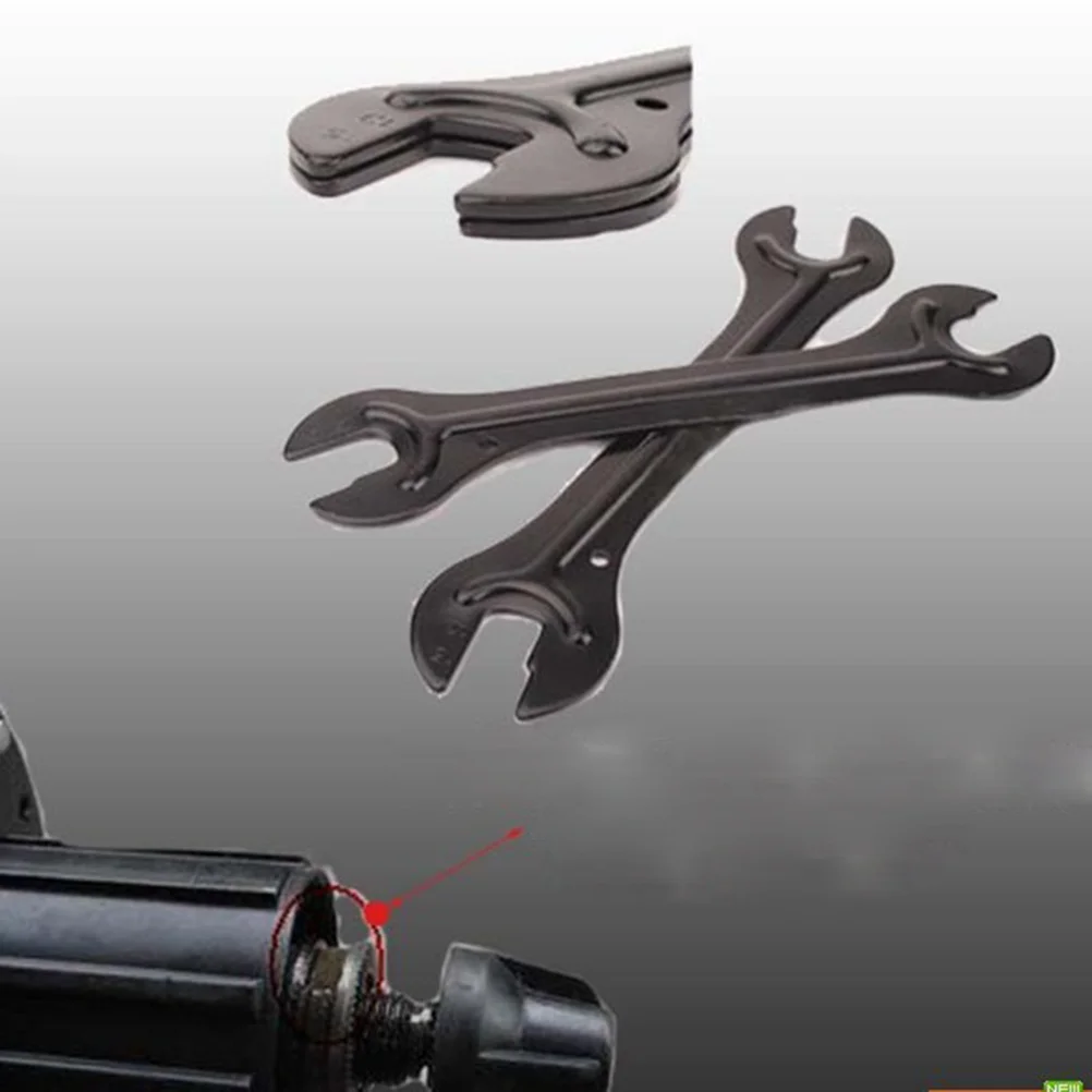 

2pcs Hub Spanner Black Finish Premium Steel Dual Head Bike Wrench Repair Tool For Home Factory Use Bike Spanner Wrench Pedal