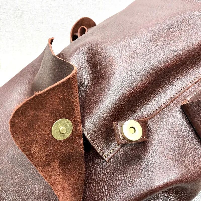 Vintage Natural Leather Backpacks For Women 100% Genuine Leather School Backpack High Quality Large Capacity Travel Bag mochilas