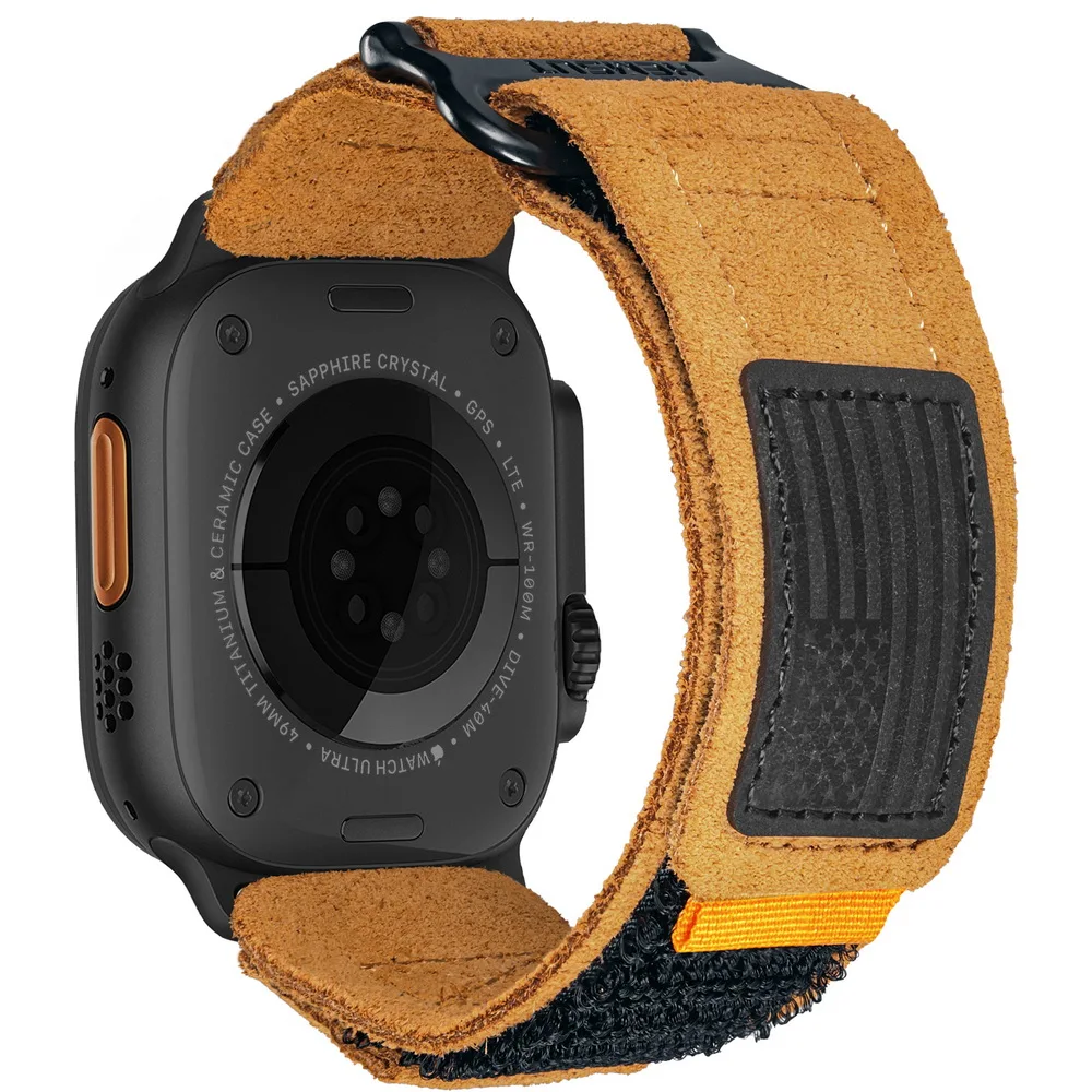 For Apple Se10 Watch Band 42 46mm Cowhide Suede Fashions Retro Wrist Straps Compatibility ultra1/2 S8 Iwatch SE 41 42 44 49mm