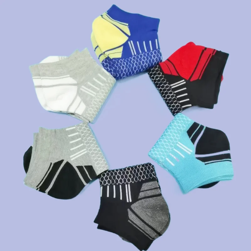 6/12 Pairs Men\'s Running Casual Sports Socks Waist Honeycomb Design Socks Gift New Spring Top Quality Short Athletic Ankle Socks