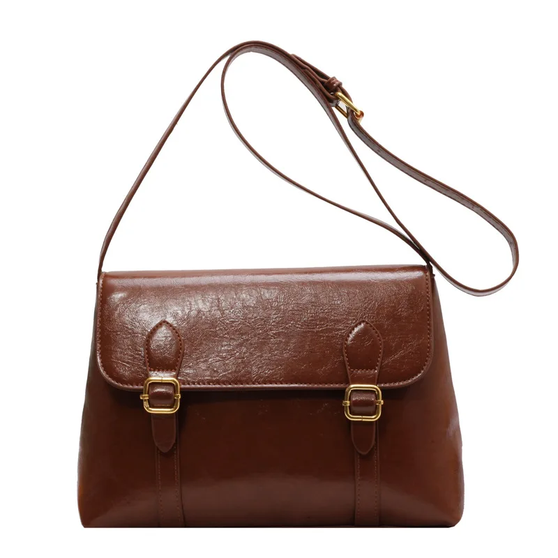 Nowa torba kurierska 2023 moda bordowa Retro Crossbody na ramię damska torba