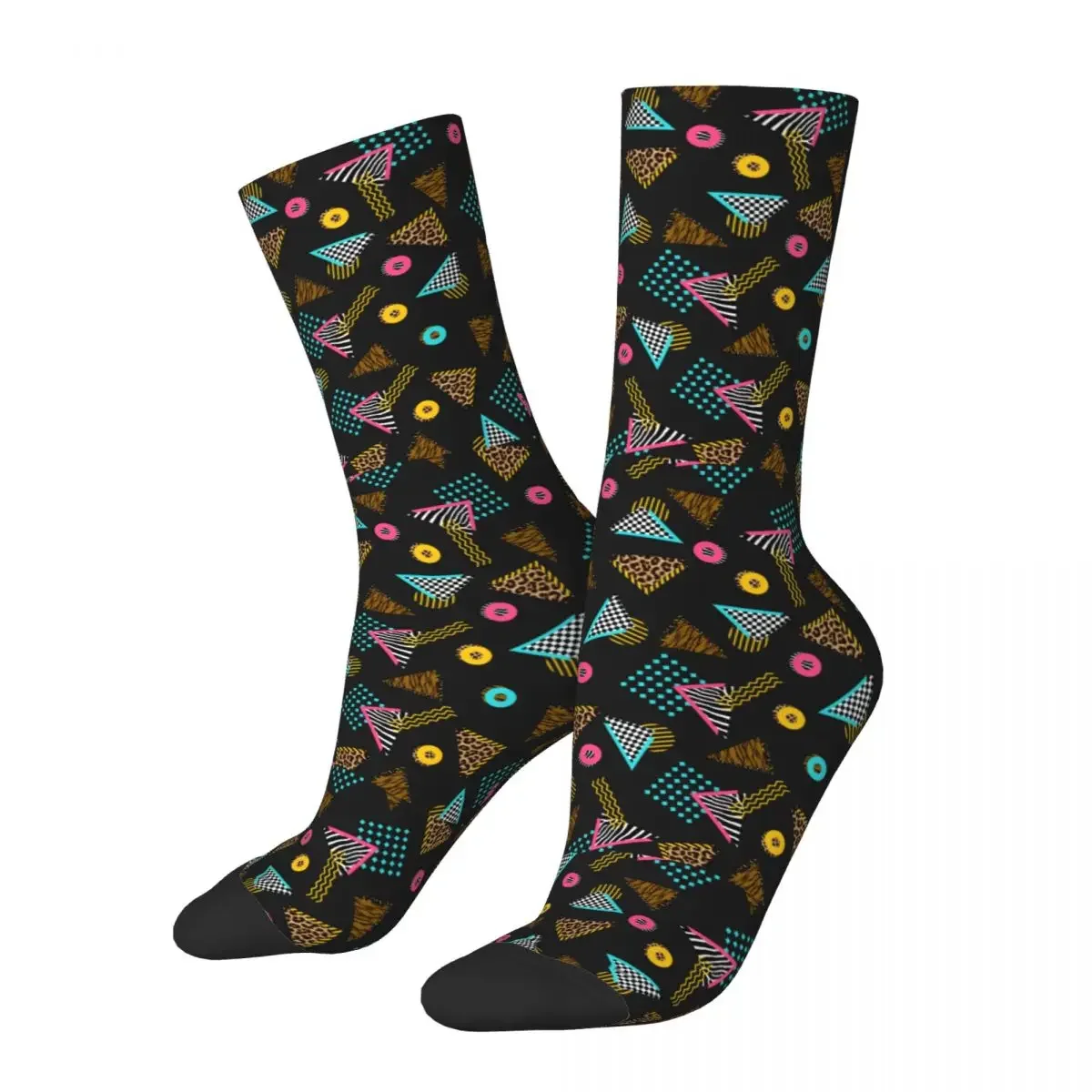 

Colorful Memphis Vintage Warm Socks Merch All Season Cute Crew Socks Non-slip Suprise Gift for Unisex