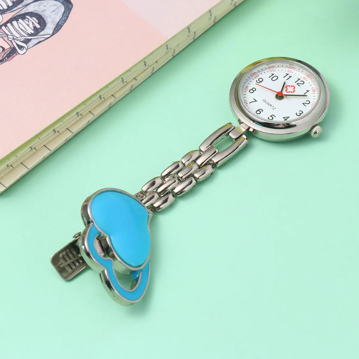 Nurse Pocket Heart Shaped Watch Hanging Fashion Creative Waterproof Digital Jewelry Accessory Gift Idea Lightweight