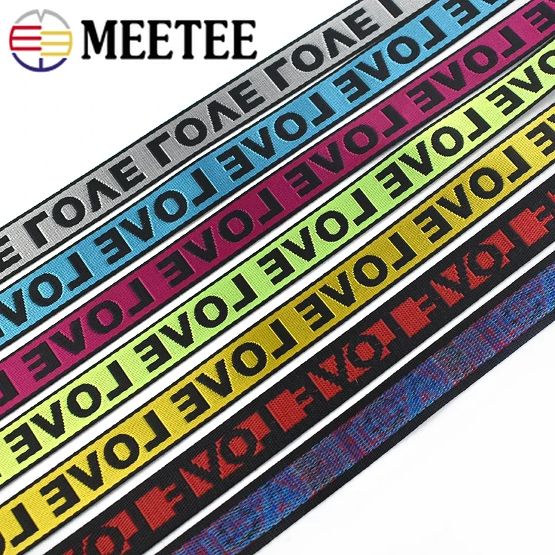 Meetee 8Yards 25/38mm Nylon Jacquard Webbing Tape LOVE Ribbon DIY Bag Shoulder Strap Band Garment Decoration Sewing Accessories