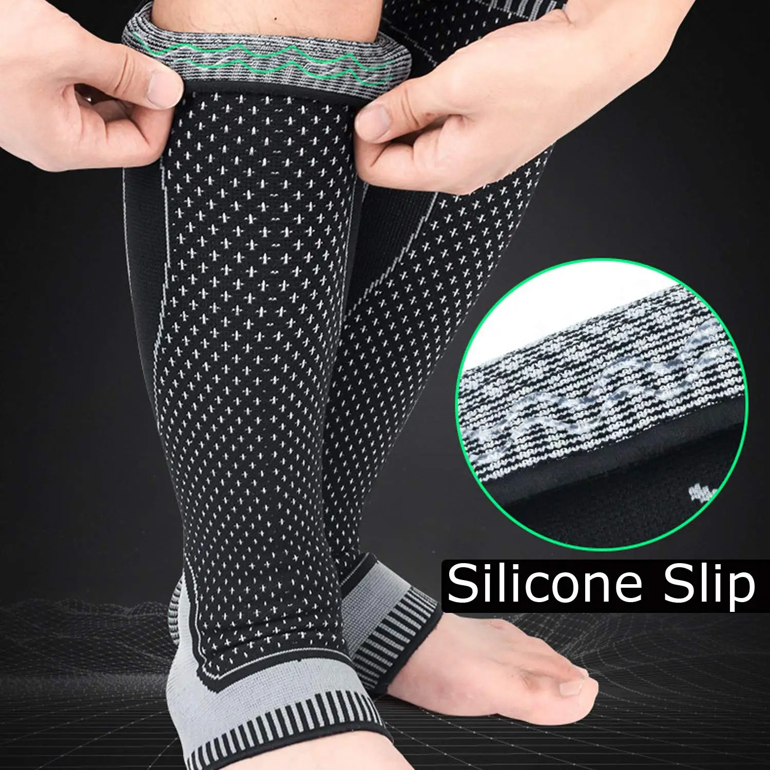 M-XL Running Compression Socks Orthopedic Support Knee High Stockings Calf Ankle Protector Football Skiing Varicose Veins