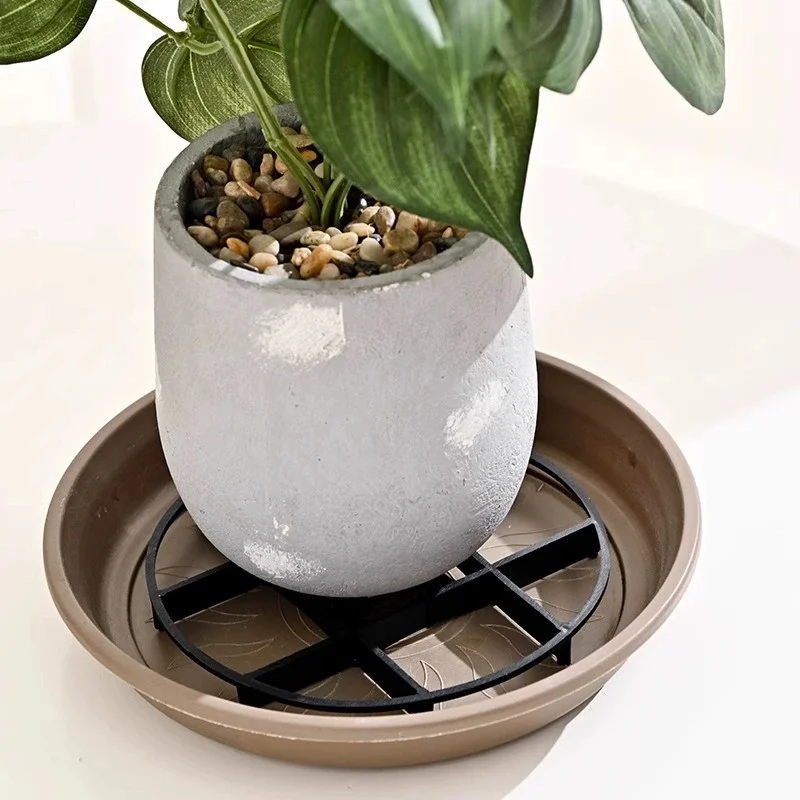 10 Stück Blumentopfuntersetzer aus Kunststoff, atmungsaktive Basis, verhindert Fäulnis der Wurzeln, für den Innen- und Außenbereich, praktisches Gartenzubehör – Detail 3